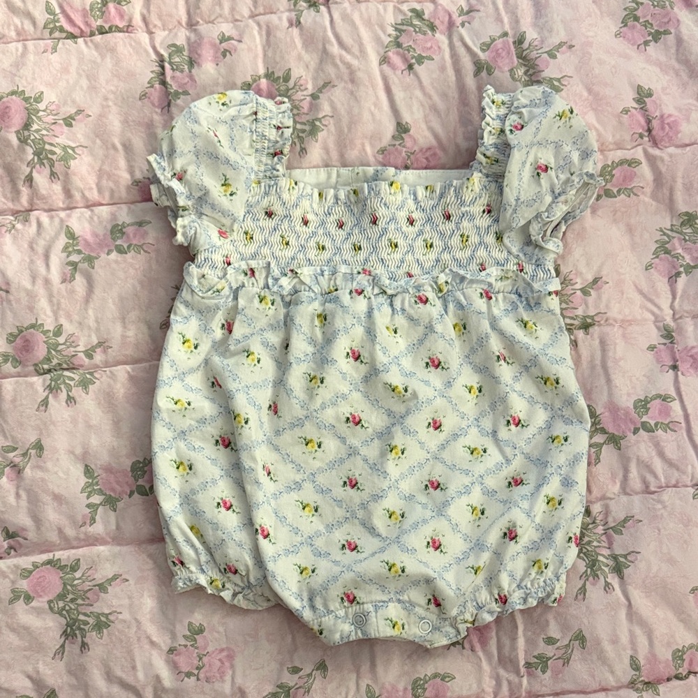 Janie and Jack Floral Ruffled Romper